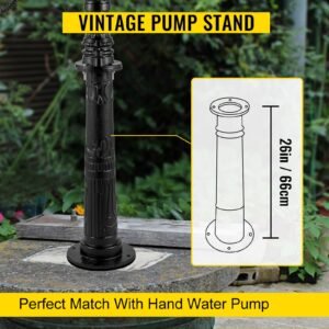 antique hand water pump stand pitcher pump stand cast iron well pump stand with pre set 0.5" holes for easy installation old fashion pitcher hand pump stand for home yard pond garden outdoors b