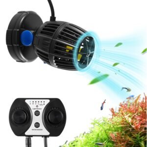 aquarium wave maker, 10w, 1057 gph quiet and strong dc powerhead, adjustable fish tank circulation pump with controller, strong magnetic base, 360° rotating wavemaker, for freshwater saltwater