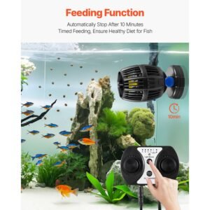 aquarium wave maker, 40w, 3963 gph quiet and strong dc powerhead, adjustable fish tank circulation pump with controller, strong magnetic base, 360° rotating wavemaker, for freshwater saltwater