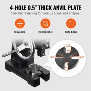 arbor press, 1 ton manual arbor press with handwheel, 5.9" maximum height, cast iron heavy duty manual desktop arbor press, precision hand press for stamping, bending, stretching, forming