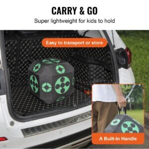 archery target, 15"x15" all side shotting archery arrow target, outdoor portable archery target with carry handle, easy arrow removal, great visibility, lightweight, easy to transport, black