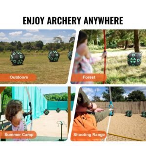 archery target, 15"x15" all side shotting archery arrow target, outdoor portable archery target with carry handle, easy arrow removal, great visibility, lightweight, easy to transport, black