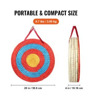 archery target, 5 layers 20" arrow target, traditional solid straw round archery target shooting bow, hand made arrows target, coloured rope target for backyard outdoor hunting shooting practice