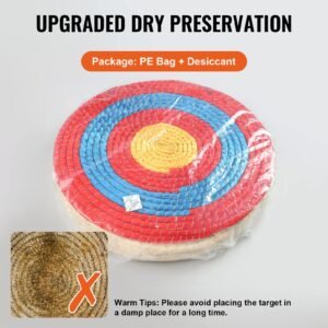 archery target, 5 layers 20" arrow target, traditional solid straw round archery target shooting bow, hand made arrows target, coloured rope target for backyard outdoor hunting shooting practice