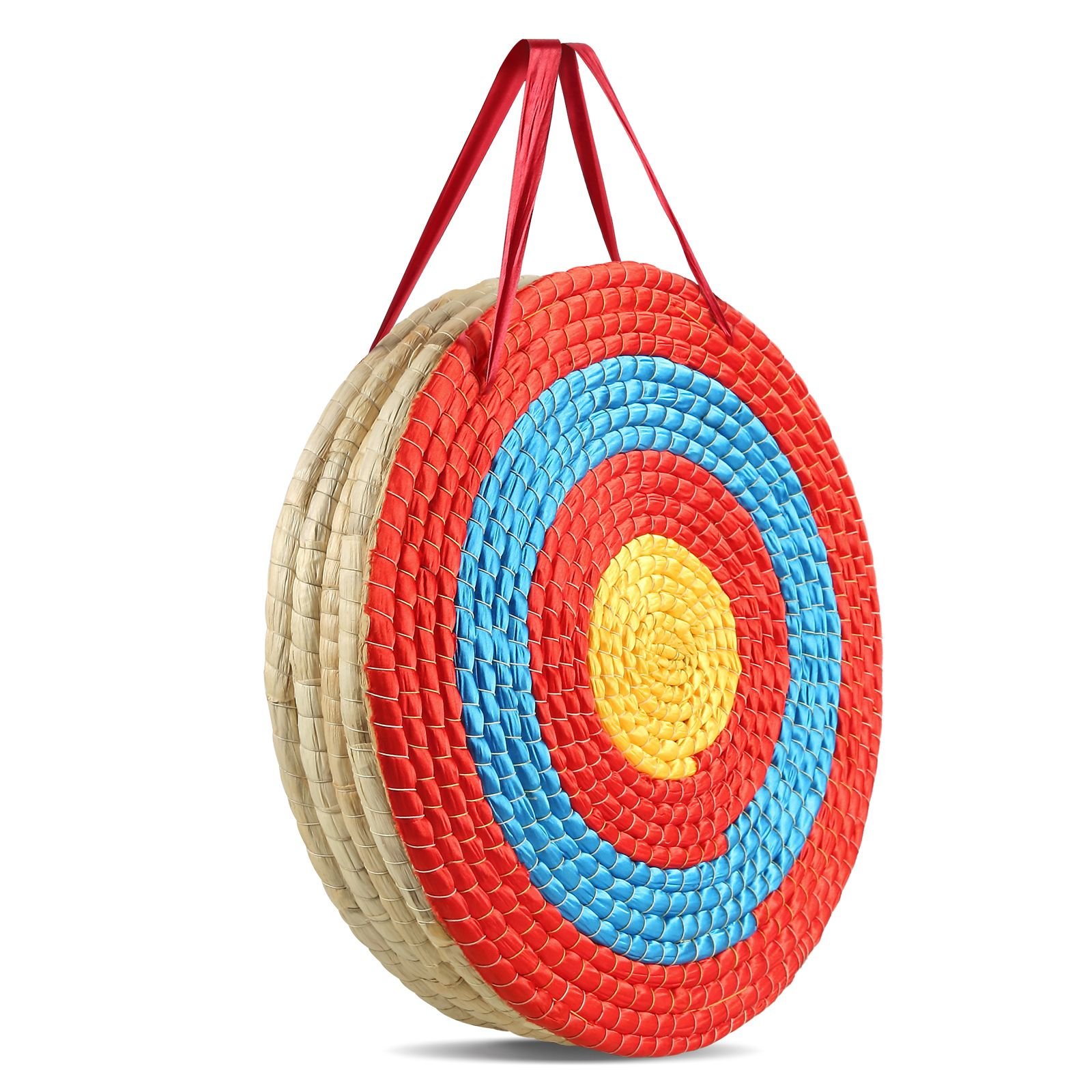 archery target, 5 layers 20" arrow target, traditional solid straw round archery target shooting bow, hand made arrows target, coloured rope target for backyard outdoor hunting shooting practice