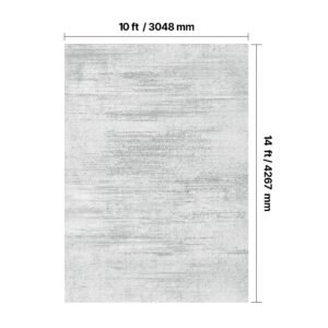 area rug, 10 x 14 ft large washable rug, non slip and tear resistant soft carpet, pet & child friendly modern area rugs, indoor mat for bedroom, office, living room, kids room, entryway, gray