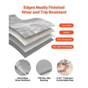 area rug, 10 x 14 ft large washable rug, non slip and tear resistant soft carpet, pet & child friendly modern area rugs, indoor mat for bedroom, office, living room, kids room, entryway, gray