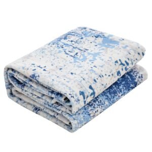 area rug, 5 x 7 ft large washable rug, non slip and tear resistant soft carpet, pet & child friendly modern area rugs, indoor mat for bedroom, office, living room, kids room, entryway, blue
