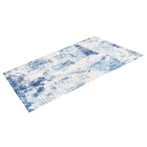 area rug, 5 x 7 ft large washable rug, non slip and tear resistant soft carpet, pet & child friendly modern area rugs, indoor mat for bedroom, office, living room, kids room, entryway, blue