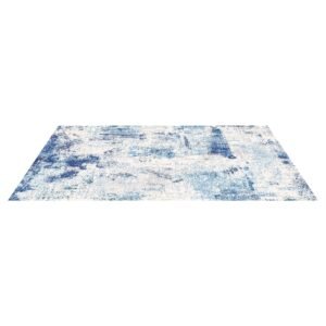 area rug, 5 x 7 ft large washable rug, non slip and tear resistant soft carpet, pet & child friendly modern area rugs, indoor mat for bedroom, office, living room, kids room, entryway, blue
