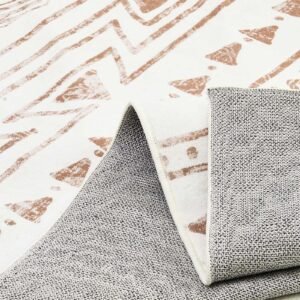 area rug, 6 x 9 ft large washable rug, non slip and tear resistant soft carpet, pet & child friendly modern area rugs, indoor mat for bedroom, office, living room, kids room, entryway, beige