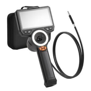 Articulating Endoscope with Light, 4-Way 360° Articulated Borescope, 0.24" Slim Lens 1920 x 1080, 4.5" HD IPS Screen, 8X Zoom Inspection Camera for Auto, Mechanical Equipment (4.9FT Snake Cable)