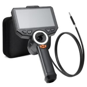 Articulating Endoscope with Light, 4-Way 360° Articulated Borescope Camera, 0.24" Slim Lens 1920 x 1080, 6" HD IPS Screen, 7000mAh Battery, IP67 Waterproof for Automotive & Mechanical Inspection