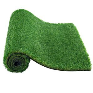 artifical grass, 4 x 6 ft rug green turf, 1.38"fake door mat outdoor patio lawn decoration, easy to clean with drainage holes, perfect for multi purpose home indoor entryway scraper dog mats