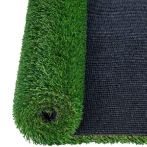 Artifical Grass, 4 x 6 ft Rug Green Turf, 1.38"Fake Door Mat Outdoor Patio Lawn Decoration, Easy to Clean with Drainage Holes, Perfect For Multi-Purpose Home Indoor Entryway Scraper Dog Mats
