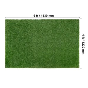 artifical grass, 4 x 6 ft rug green turf, 1.38"fake door mat outdoor patio lawn decoration, easy to clean with drainage holes, perfect for multi purpose home indoor entryway scraper dog mats