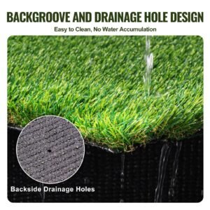 artifical grass, 5 x 10 ft rug green turf, 1.38"fake door mat outdoor patio lawn decoration, easy to clean with drainage holes, perfect for multi purpose home indoor entryway scraper dog mats