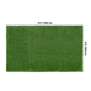 artifical grass, 6 x 10 ft rug green turf, 1.38"fake door mat outdoor patio lawn decoration, easy to clean with drainage holes, perfect for multi purpose home indoor entryway scraper dog mats