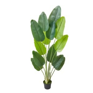 Artificial Bird of Paradise 6 ft Tall, Fake Tropical Plants with with 13 Trunks & White Pot, Faux Floor Silk Tree, Large Trees for Home Office Living Room Decor House Warming, Indoor Outdoor