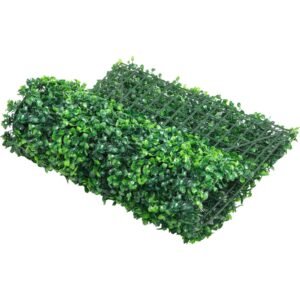 artificial boxwood panel uv 24pcs boxwood hedge wall panels artificial grass backdrop wall 24" x 16" 4 cm green grass wall, fake hedge for decor privacy fence indoor, outdoor garden backyard