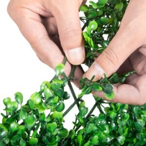 artificial boxwood panel uv 24pcs boxwood hedge wall panels artificial grass backdrop wall 24" x 16" 4 cm green grass wall, fake hedge for decor privacy fence indoor, outdoor garden backyard