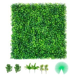 Artificial Boxwood Panels, 20 PCS 20"x20" Boxwood Hedge Wall Panels, PE Artificial Grass Backdrop Wall 1.6", Privacy Hedge Screen for Decoration of Outdoor, Indoor, Garden, Fence, and Backyar