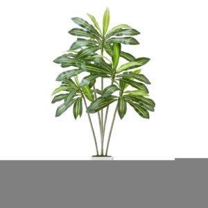 Artificial Dracaena Tree 6 ft, Fake Palm Tropical Plants with White Tall Planter, Faux Floor Silk Plant in Pot, Large Trees for Home Office Living Room Decor House Warming, Indoor Outdoor