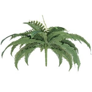 artificial ferns 2 pcs, natural spread diameter 35 39 inch, large hanging artificial boston ferns, fake plant wall decor with 35 branches, faux fern for home and office (flowerpot unincluded)