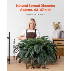 artificial ferns, natural spread diameter 43 47 inch, large hanging artificial boston ferns, fake plant wall decor with 88 branches, faux fern for home office and outdoor (flowerpot unincluded)