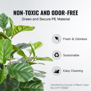 artificial fiddle leaf fig tree, 5 ft, secure pe material & anti tip tilt protection low maintenance faux plant, lifelike green fake potted tree for home office warehouse decor indoor outdoor