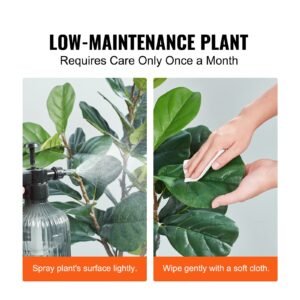 artificial fiddle leaf fig tree, 5 ft, secure pe material & anti tip tilt protection low maintenance faux plant, lifelike green fake potted tree for home office warehouse decor indoor outdoor