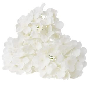 Artificial Flowers, 205 pcs Real Looking White Silk Fake Hydrangea Bulk, White Faux Bridal Shower with Stems for DIY Wedding Bouquets, Home Centerpieces Arrangements, Party Tables Decorations