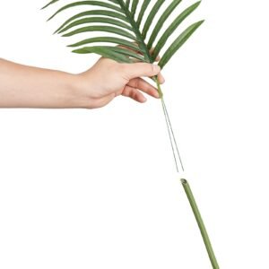 artificial gold cane palm tree, 6.5 ft tall faux plant, pe material & anti tip tilt protection low maintenance plant, lifelike green fake tree for home office warehouse decor indoor outdoor