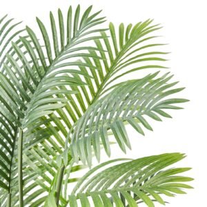 Artificial Gold Cane Palm Tree, 6.5 FT Tall Faux Plant, PE Material & Anti-Tip Tilt Protection Low-Maintenance Plant, Lifelike Green Fake Tree for Home Office Warehouse Decor Indoor Outdoor