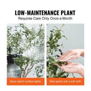 artificial olive tree, 5 ft tall faux plant, secure pe material & anti tip tilt protection low maintenance plant, lifelike green fake potted tree for home office warehouse decor indoor outdoor