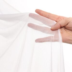 artificial wedding arch flowers kit, white wedding arch flowers with drapes kit (pack of 3) 2 pcs floral arrangement, 1 pcs sheer drapes, for ceremony bouquets reception backdrop decoration