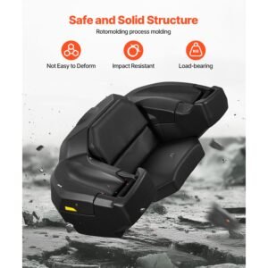 atv rear storage box and lounger, 95l atv cargo box with seat & backrest, waterproof lldpe & lockable lounger storage box fit most atvs with rear rack, compatible with atv, utv, can am vehicles