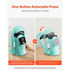 auto hat heat press machine, with 2pcs interchangeable platens, automatic open and release, touchscreen for precise time and temperature control, heat transfer printing for caps, hats, green