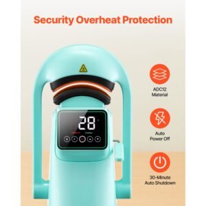 auto hat heat press machine, with 2pcs interchangeable platens, automatic open and release, touchscreen for precise time and temperature control, heat transfer printing for caps, hats, green