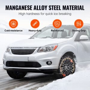 auto tightening snow chains, diamond mesh traction wheel chains for anti slip, alloy steel tire chains for tires 265/75 15, 265/75 16, lt265/75 16, 255/75 17, lt255/75 17, 275/45 22, 265/70 16