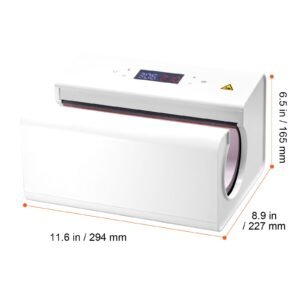 auto tumbler heat press machine, mug heat press for 11 30oz sublimation tumblers, heat up fast and even, tumbler press with tape and glove, temp and time setting, for tumblers, cups, mugs, white