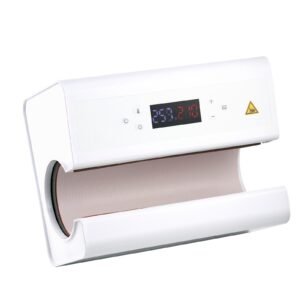 auto tumbler heat press machine, mug heat press for 11 30oz sublimation tumblers, heat up fast and even, tumbler press with tape and glove, temp and time setting, for tumblers, cups, mugs, white