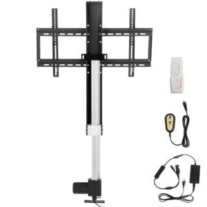 Automated TV Elevator, 31" Stroke for Up to 60" Screens, Adjustable Height 42"-73", Remote Controlled, Supports 132 lbs