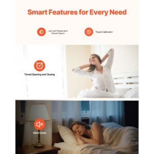 automatic curtain opener, 2 pack, app and remote control, hub included, electric smart curtain opener compatible with alexa and google home, timed opening and closing, for roman rods, u/i rails