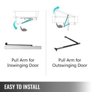automatic door opener 110 240v, handicap door opener 22 lbs, 50 w swing door opener, automatic swing door opener, 120 degrees adjustable aluminum alloy and stainless steel electric door opener