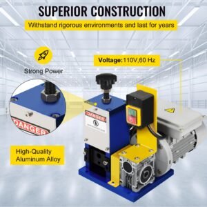 automatic electric wire stripping machine 0.05" 0.98",portable dark blue wire stripper, wire stripping machine tool for scrap copper recycling (dark blue)
