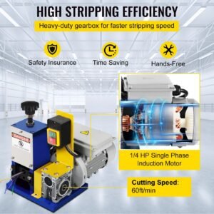 automatic electric wire stripping machine 0.05" 0.98",portable dark blue wire stripper, wire stripping machine tool for scrap copper recycling (dark blue)