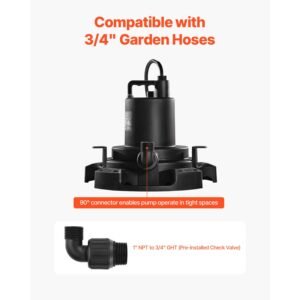 automatic pool cover pump, 1/2 hp 1600 gph, 120v submersible swimming pool cover pump with 25 ft power cord, 25 ft max head lift, water removal and transfer pump, for pool draining hot tubs