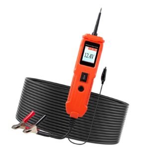 automotive circuit tester, 8 35 dcv power circuit probe tester with tft color display and lighting, automotive power tester probe with 13 ft / 4 m cable, abs shell electrical detector finder