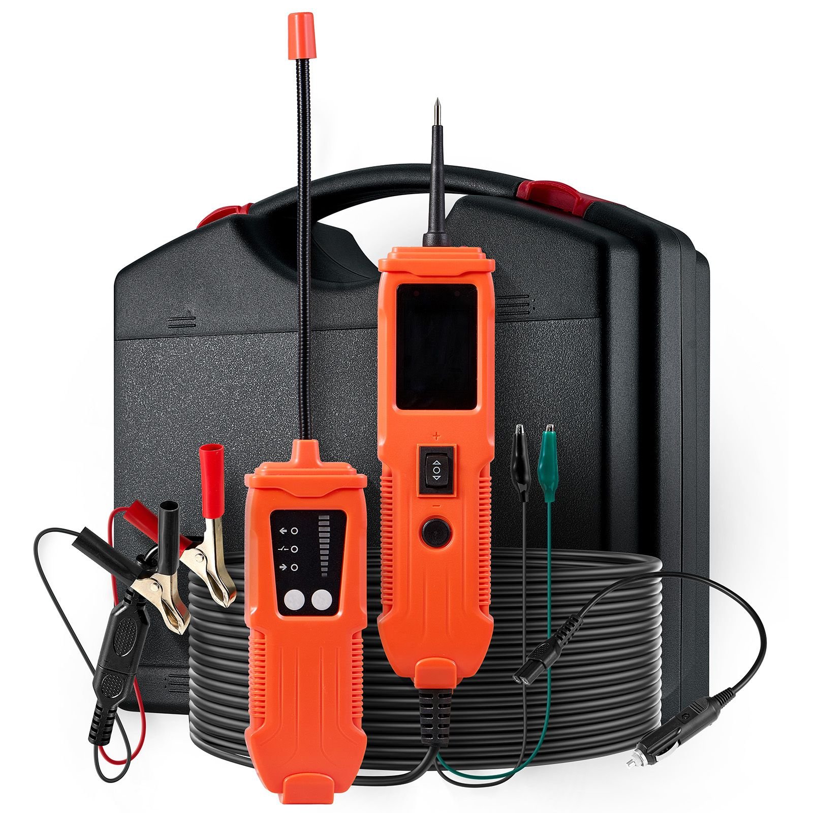 automotive circuit tester kit, 8 35 dcv power circuit probe tester with tft color display and lighting, 2 in 1 electrical automotive power tester probe with 19.7 ft / 6 m extension cable